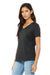 Bella + Canvas BC6415/6415 Womens Short Sleeve V-Neck T-Shirt Charcoal Black Model 3Q