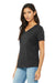 Bella + Canvas BC6415 Womens Short Sleeve V-Neck T-Shirt Charcoal Black Model 3Q