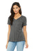 Bella + Canvas BC6415/6415 Womens Short Sleeve V-Neck T-Shirt Grey Model Front
