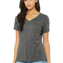 Bella + Canvas Womens Short Sleeve V-Neck T-Shirt - Grey