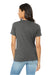 Bella + Canvas BC6415/6415 Womens Short Sleeve V-Neck T-Shirt Grey Model Back