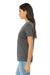 Bella + Canvas BC6415 Womens Short Sleeve V-Neck T-Shirt Grey Model Side