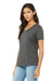 Bella + Canvas BC6415 Womens Short Sleeve V-Neck T-Shirt Grey Model 3Q