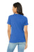 Bella + Canvas BC6415 Womens Short Sleeve V-Neck T-Shirt True Royal Blue Model Back