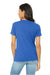 Bella + Canvas BC6415/6415 Womens Short Sleeve V-Neck T-Shirt True Royal Blue Model Back
