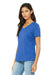 Bella + Canvas BC6415 Womens Short Sleeve V-Neck T-Shirt True Royal Blue Model 3Q