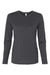 Bella + Canvas BC6500/6500 Womens Jersey Long Sleeve Crewneck T-Shirt Heather Dark Grey Flat Front