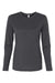 Bella + Canvas B6500/6500 Womens Jersey Long Sleeve Crewneck T-Shirt Heather Dark Grey Flat Front