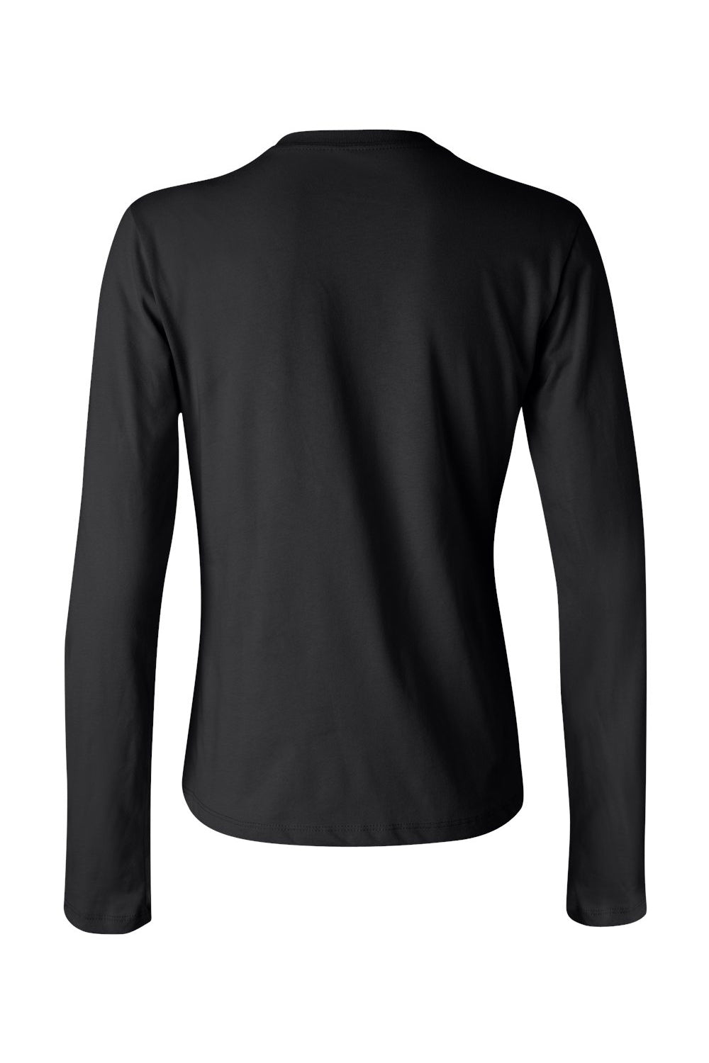 Bella + Canvas B6500/6500 Womens Jersey Long Sleeve Crewneck T-Shirt Black Flat Back
