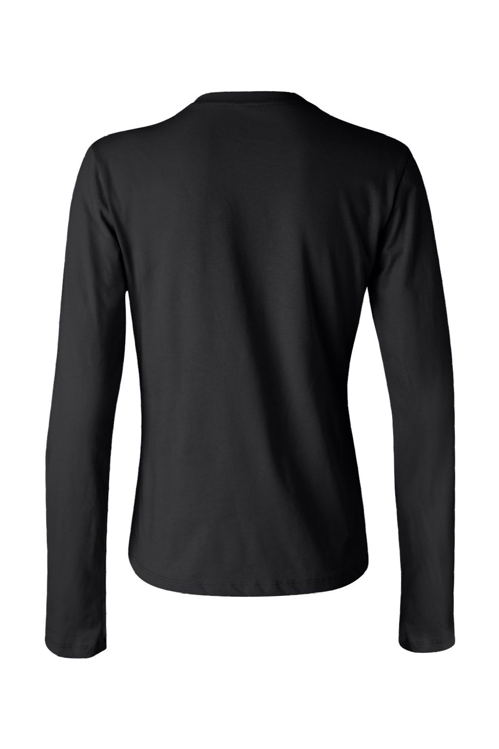 Bella + Canvas BC6500/6500 Womens Jersey Long Sleeve Crewneck T-Shirt Black Flat Back