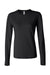 Bella + Canvas B6500/6500 Womens Jersey Long Sleeve Crewneck T-Shirt Black Flat Front