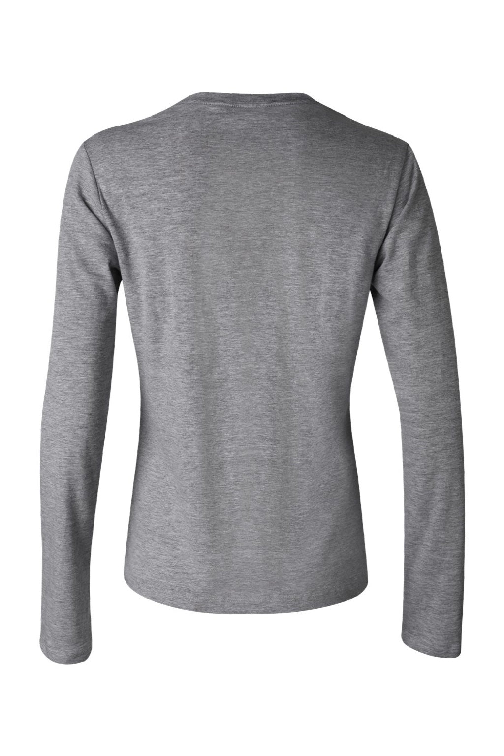 Bella + Canvas BC6500/6500 Womens Jersey Long Sleeve Crewneck T-Shirt Heather Deep Grey Flat Back