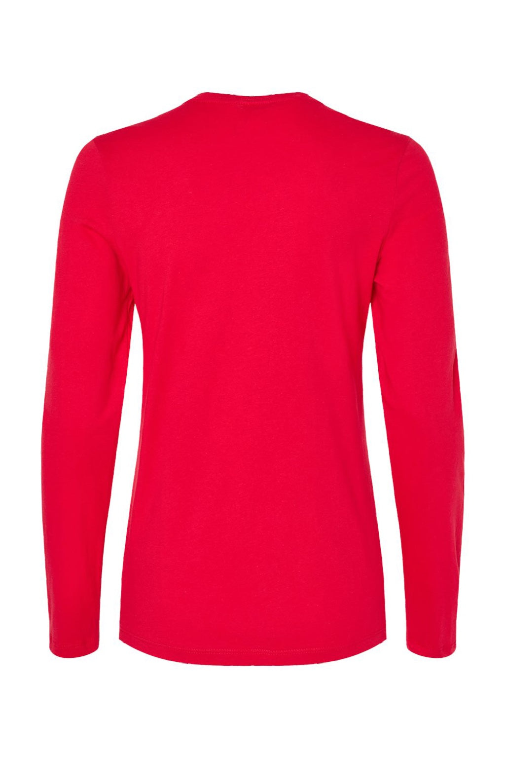 Bella + Canvas BC6500/6500 Womens Jersey Long Sleeve Crewneck T-Shirt Red Flat Back