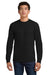 Gildan 2410 Mens Ultra Long Sleeve Crewneck T-Shirt w/ Pocket Black Model Front
