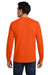 Gildan 2410 Mens Ultra Long Sleeve Crewneck T-Shirt w/ Pocket Safety Orange Model Back