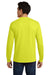 Gildan 2410 Mens Ultra Long Sleeve Crewneck T-Shirt w/ Pocket Safety Green Model Back