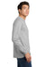 Gildan 2410 Mens Ultra Long Sleeve Crewneck T-Shirt w/ Pocket Sport Grey Model Side