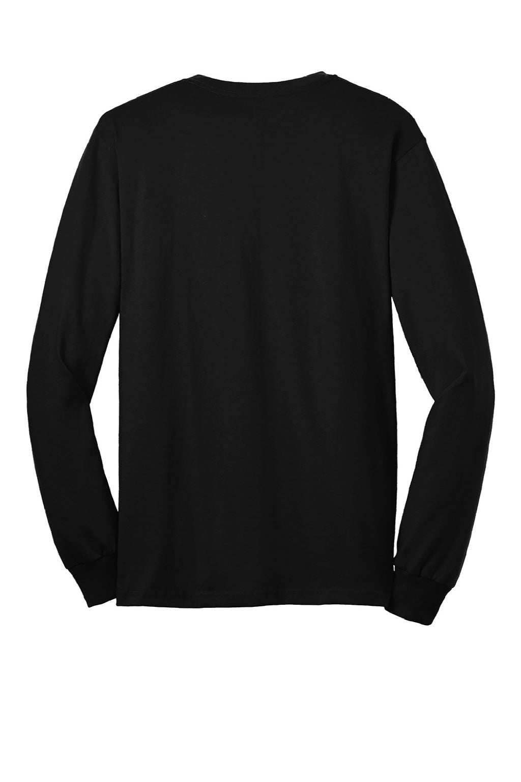 Gildan 2410 Mens Ultra Long Sleeve Crewneck T-Shirt w/ Pocket Black Flat Back