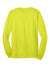 Gildan 2410 Mens Ultra Long Sleeve Crewneck T-Shirt w/ Pocket Safety Green Flat Back