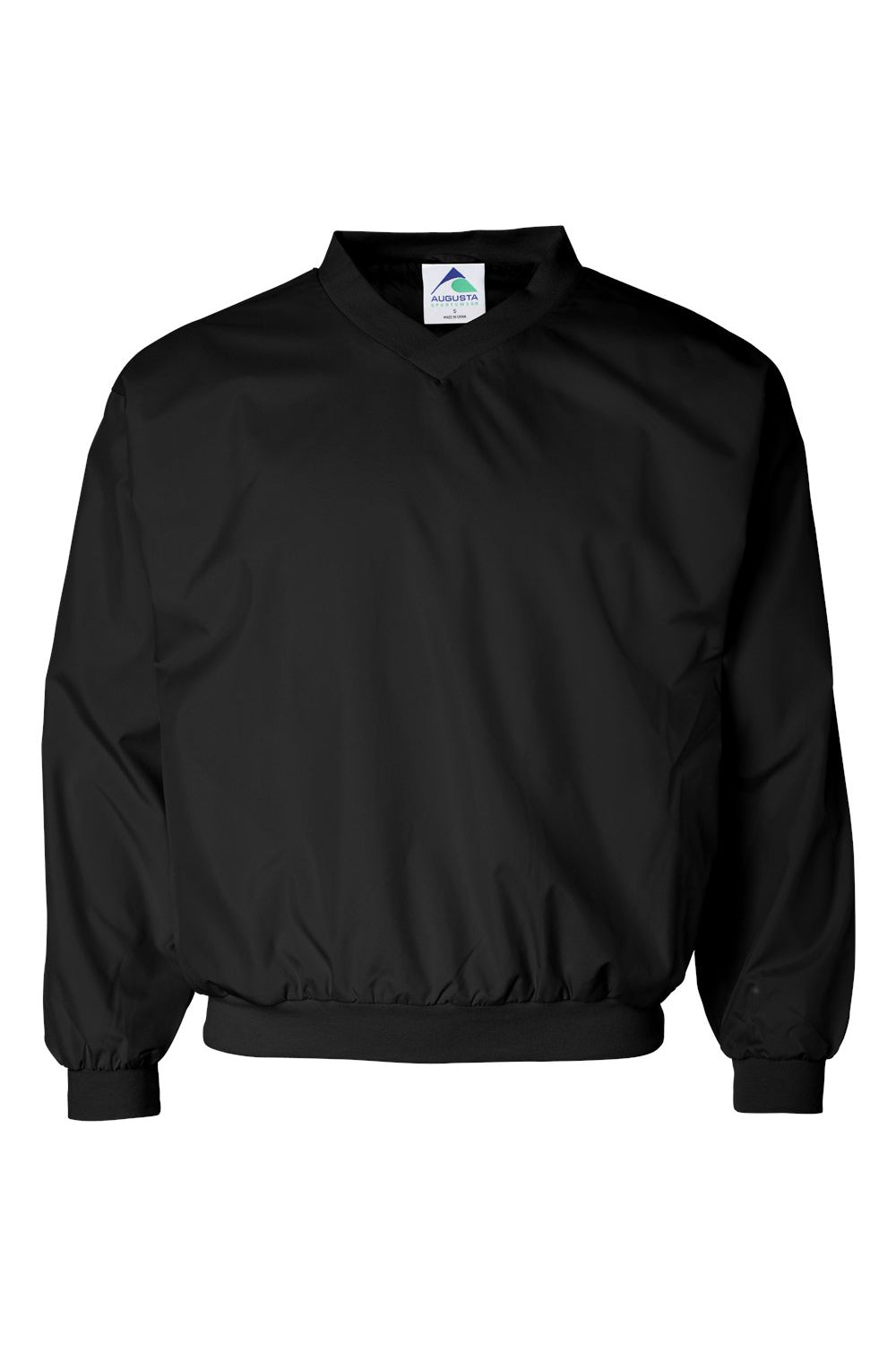 Augusta Sportswear 3415 Mens Water Resistant Windshirt Jacket Black Flat Front