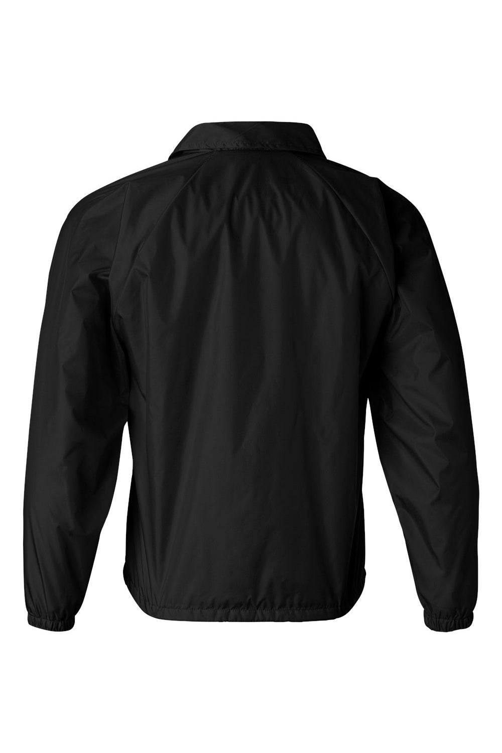 Augusta Sportswear 3100 Mens Water Resistant Snap Down Coaches Jacket Black Flat Back
