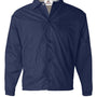 Augusta Sportswear Mens Water Resistant Snap Down Coaches Jacket - Navy Blue - NEW