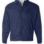 Augusta Sportswear Mens Water Resistant Snap Down Coaches Jacket - Navy Blue