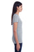 Threadfast Apparel 252RV Womens Short Sleeve V-Neck T-Shirt Heather Grey Model Side