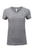 Threadfast Apparel 252RV Womens Short Sleeve V-Neck T-Shirt Heather Grey Flat Front