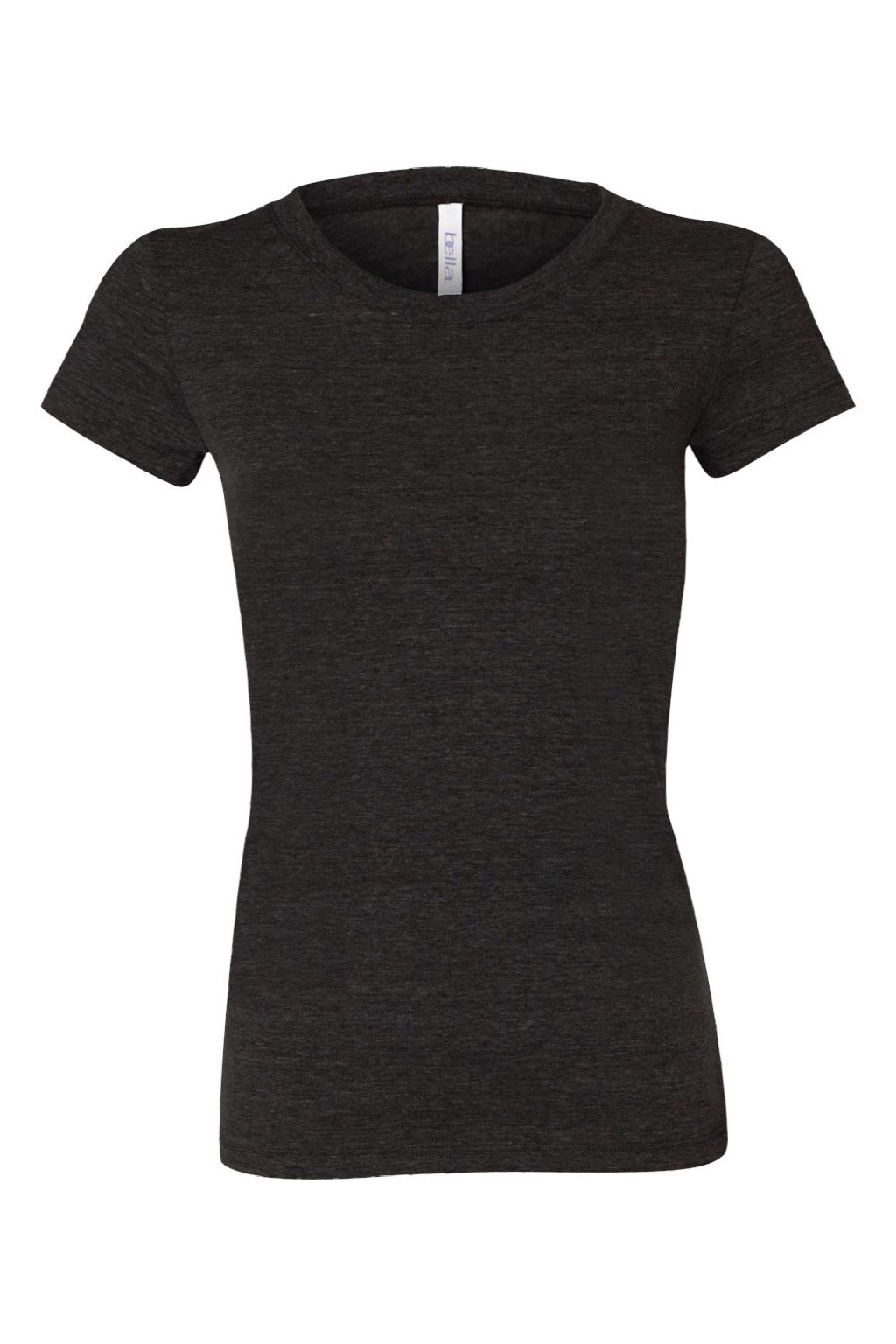 Bella + Canvas BC8413/8413 Womens Short Sleeve Crewneck T-Shirt Charcoal Black Flat Front