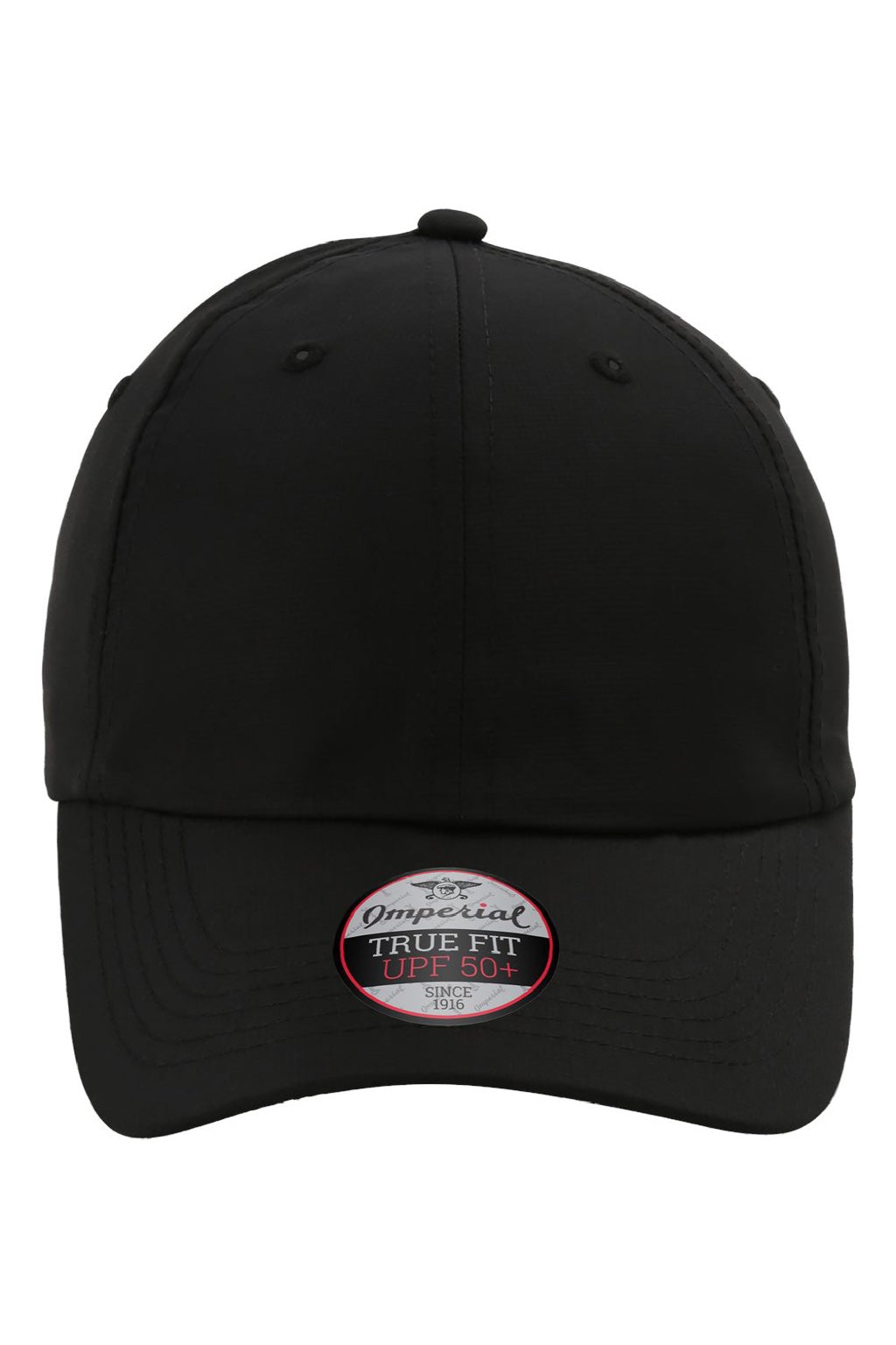 Imperial Hats X210P Mens The Original Performance Moisture Wicking Adjustable Hat Black Flat Front