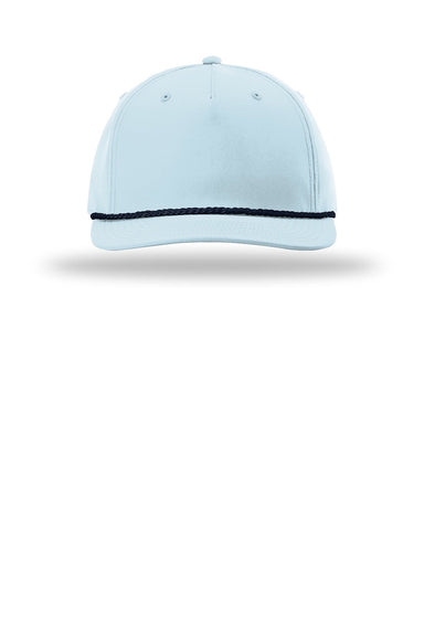 Richardson Hats 258 Mens Moisture Wicking Classic Rope Snapback Hat Soft Blue/Navy Blue Flat Front