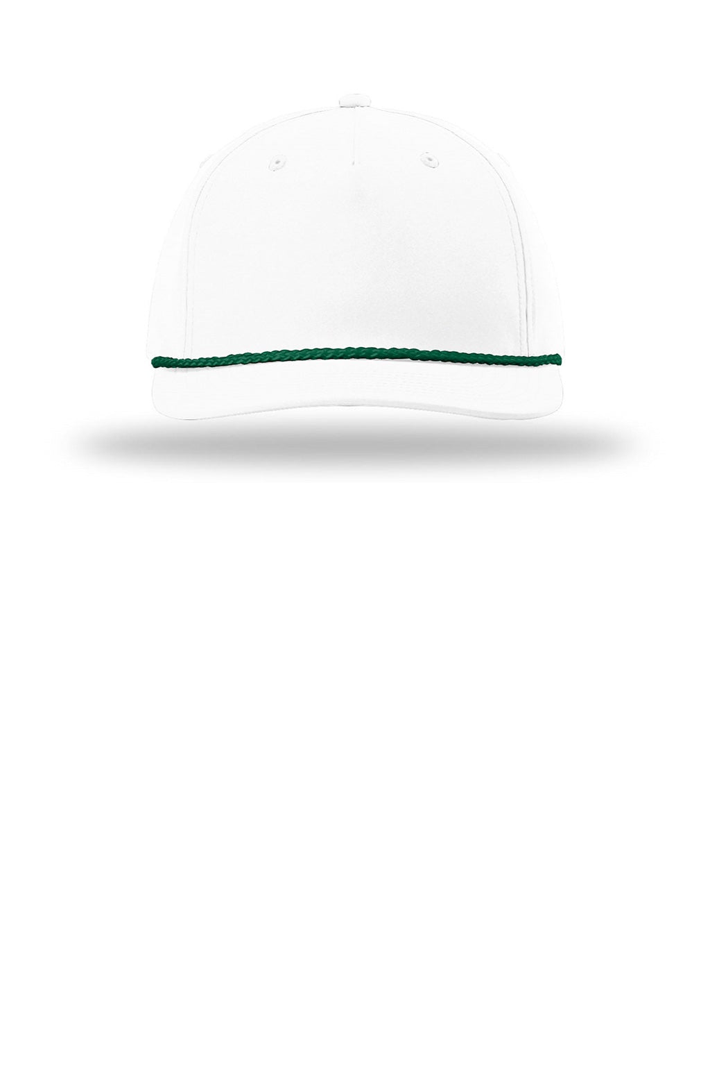 Richardson Hats 258 Mens Moisture Wicking Classic Rope Snapback Hat White/Kelly Green Flat Front