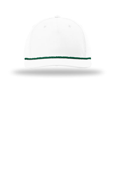 Richardson Hats 258 Mens Moisture Wicking Classic Rope Snapback Hat White/Kelly Green Flat Front