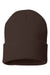 Sportsman SP12 Mens Solid Cuffed Beanie Brown Flat Front