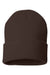 Sportsman Hats SP12 Unisex Solid Cuffed Beanie Brown Flat Front