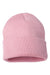 Sportsman Hats SP12 Unisex Solid Cuffed Beanie Pink Flat Front