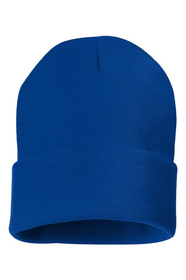 Sportsman Hats SP12 Unisex Solid Cuffed Beanie Royal Blue Flat Front