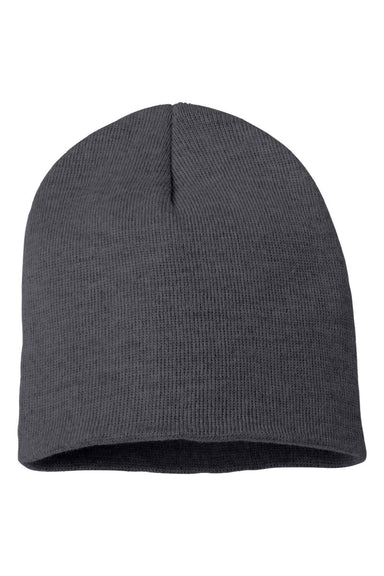 Sportsman Hats SP08 Unisex Beanie Heather Charcoal Grey Flat Front