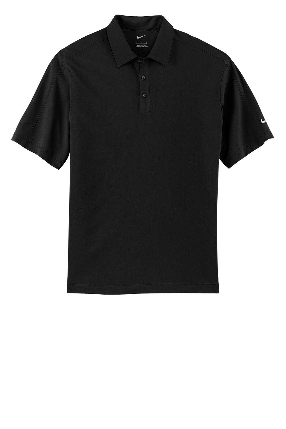 Nike 266998 Mens Tech Sport Dri-Fit Moisture Wicking Short Sleeve Polo Shirt Black Flat Front