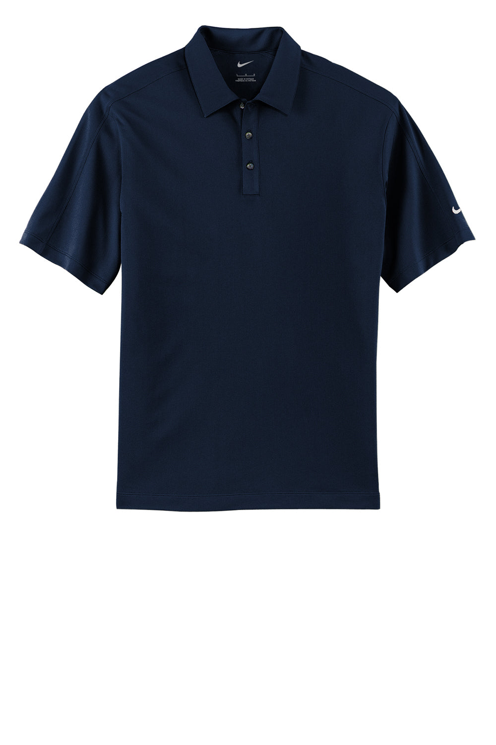 Nike 266998 Mens Tech Sport Dri-Fit Moisture Wicking Short Sleeve Polo Shirt Navy Blue Flat Front