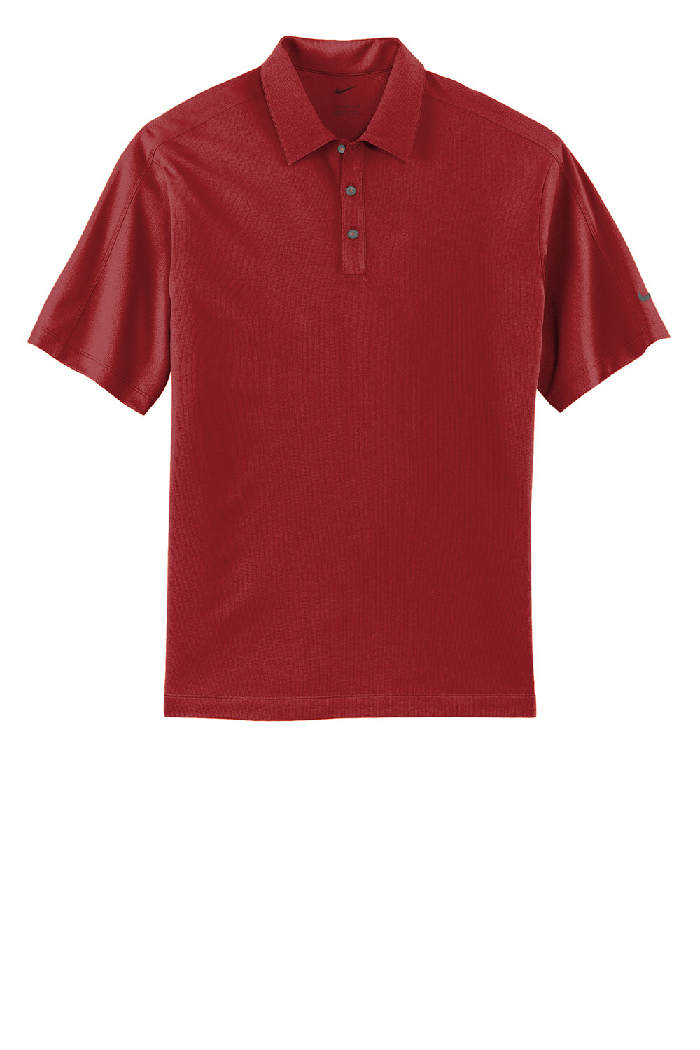 Nike 266998 Mens Tech Sport Dri-Fit Moisture Wicking Short Sleeve Polo Shirt Team Red Flat Front