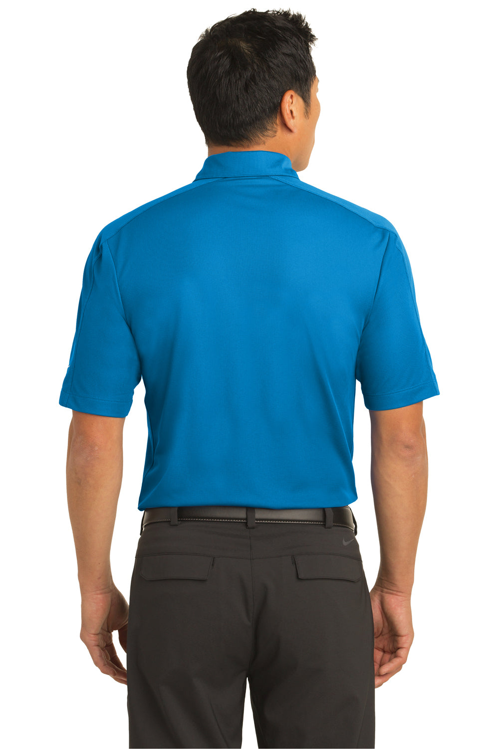 Nike 266998 Mens Tech Sport Dri-Fit Moisture Wicking Short Sleeve Polo Shirt Pacific Blue Model Back