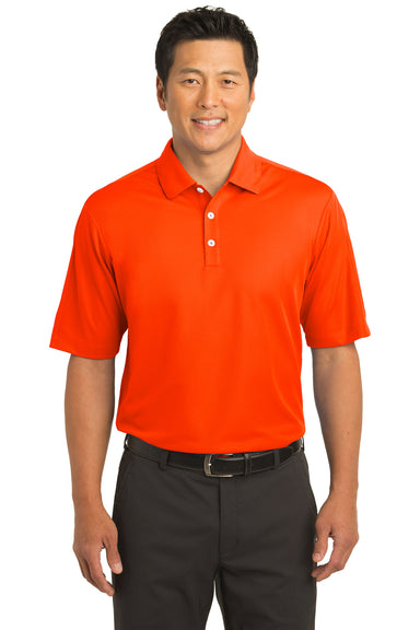Nike 266998 Mens Tech Sport Dri-Fit Moisture Wicking Short Sleeve Polo Shirt Solar Orange Model Front