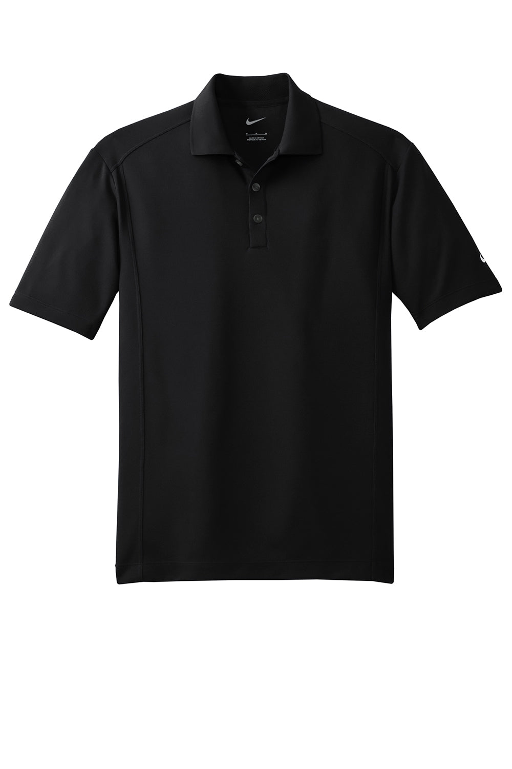 Nike 267020 Mens Classic Dri-Fit Moisture Wicking Short Sleeve Polo Shirt Black Flat Front