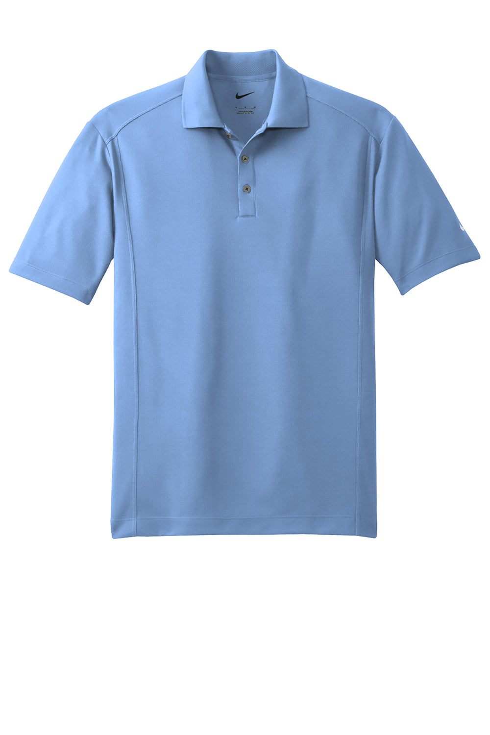 Nike 267020 Mens Classic Dri-Fit Moisture Wicking Short Sleeve Polo Shirt Light Blue Flat Front