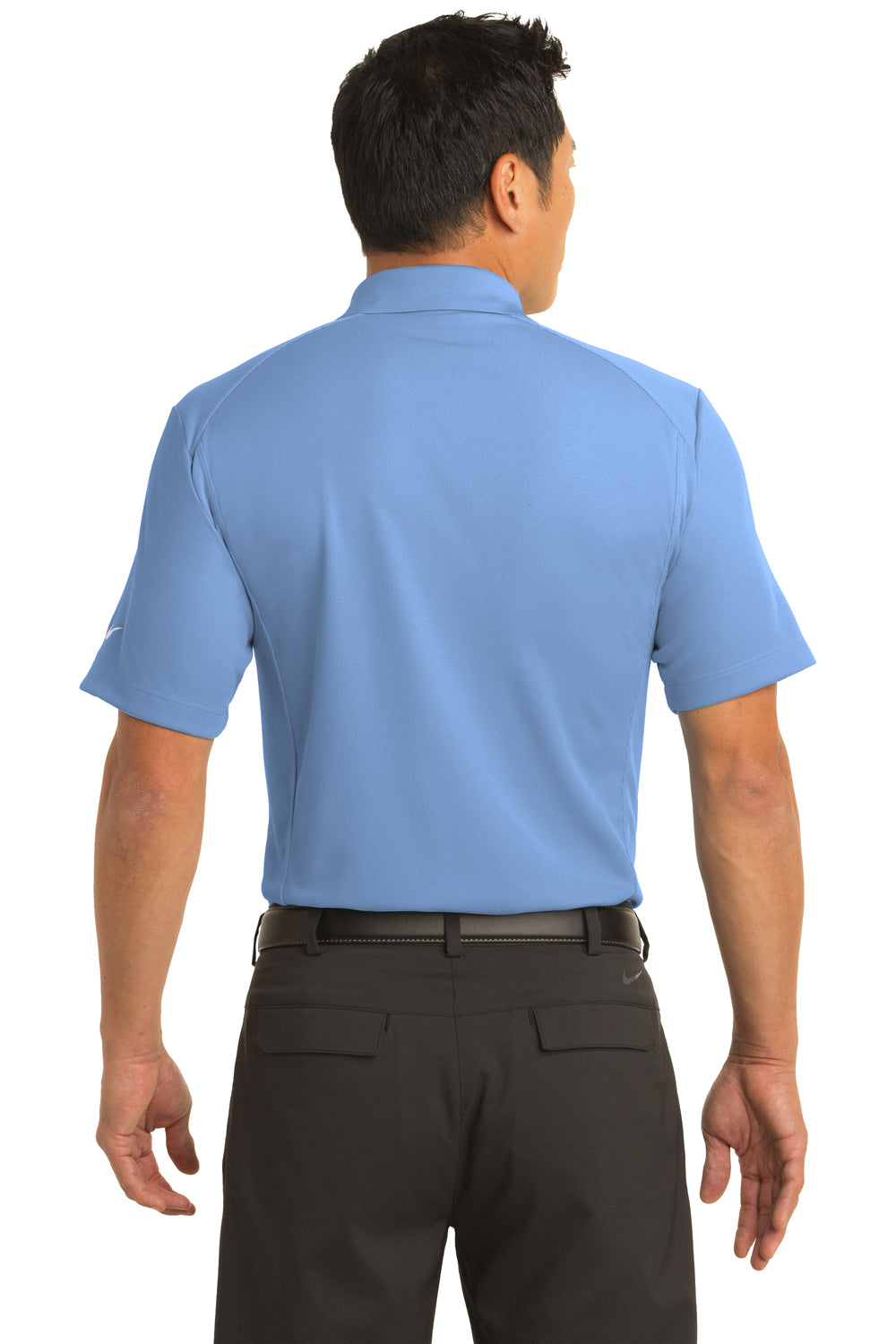 Nike 267020 Mens Classic Dri-Fit Moisture Wicking Short Sleeve Polo Shirt Light Blue Model Back