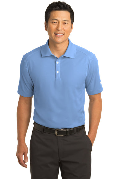 Nike 267020 Mens Classic Dri-Fit Moisture Wicking Short Sleeve Polo Shirt Light Blue Model Front