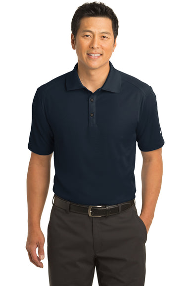 Nike 267020 Mens Classic Dri-Fit Moisture Wicking Short Sleeve Polo Shirt Midnight Navy Blue Model Front