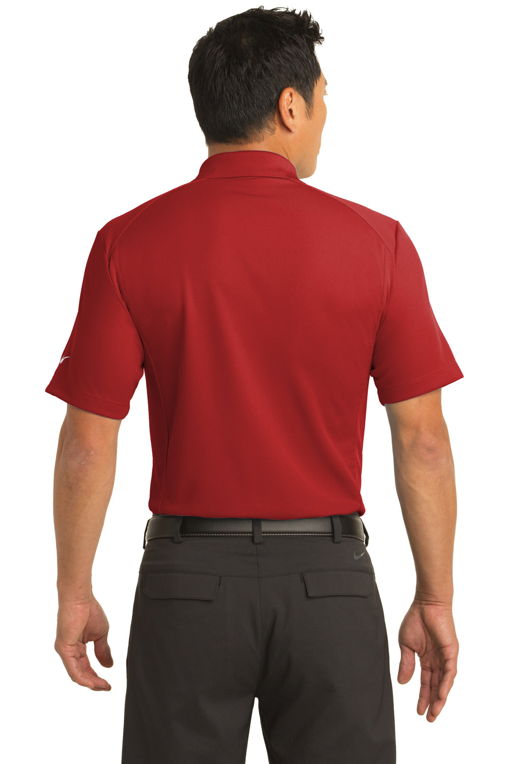 Nike 267020 Mens Classic Dri-Fit Moisture Wicking Short Sleeve Polo Shirt Varsity Red Model Back